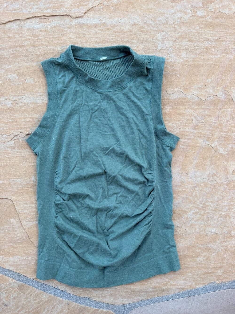 Athleta Women's Green High Neck Knit Tank Top Sz S